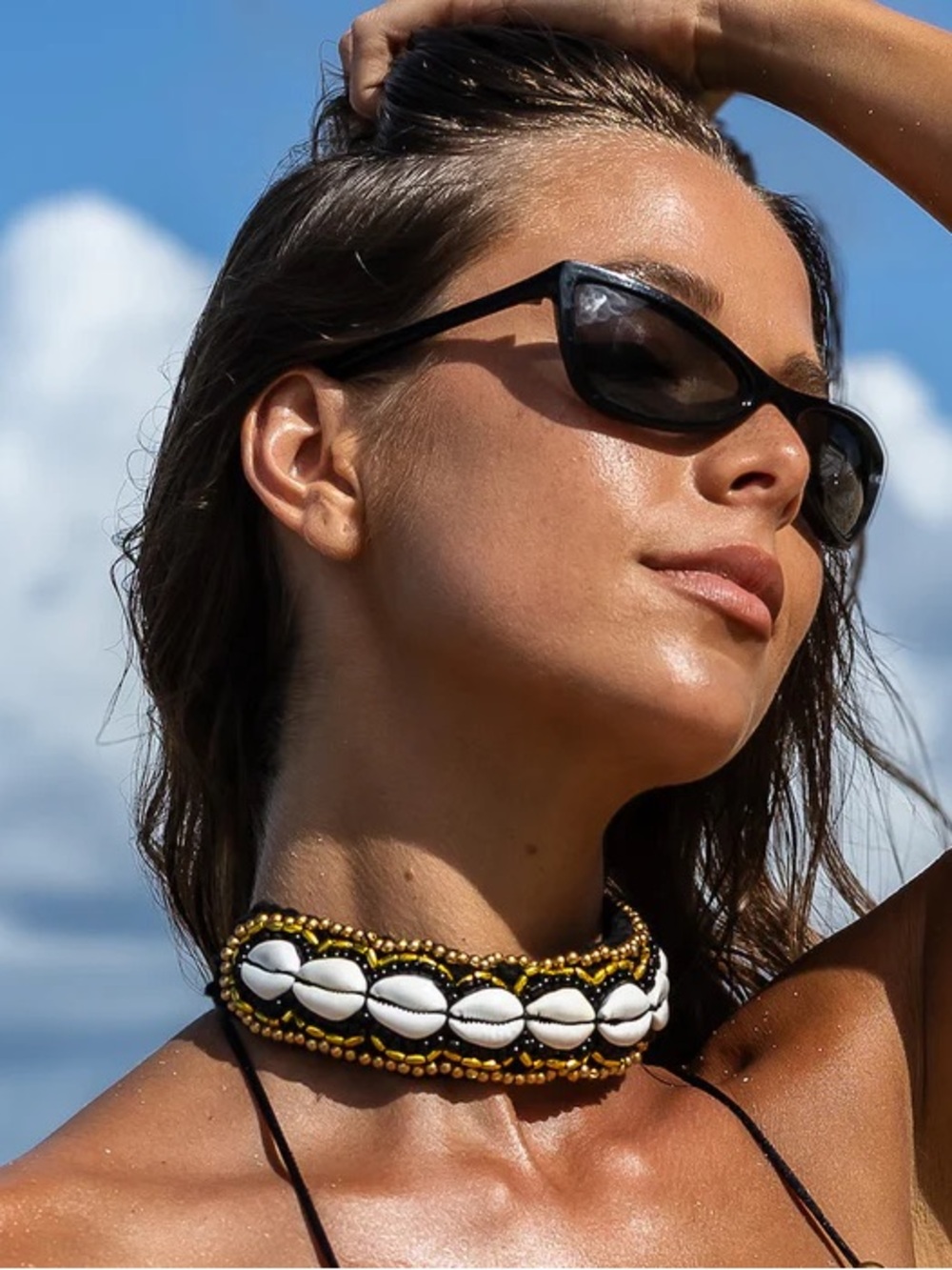 Andi Bagus Tova Shell Beaded Choker Necklace